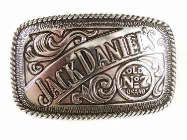 2005 Jack Daniels Silver Tone Belt Buckle by Jack Daniels 6716