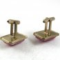 Vintage Silvertone & Goldtone Design Pink Cufflinks 101017