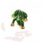 Small Gold Tone & Green Cute Frog Brooch 8416
