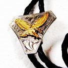 Silver Tone Gold Tone American Eagle Bolo Leather Cord Unbranded 121515