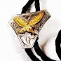Silver Tone Gold Tone American Eagle Bolo Leather Cord Unbranded 121515