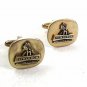 Gold Tone Black H. SYNCHRON Workhorse Of The Industry Cufflinks 12617