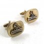 Gold Tone Black H. SYNCHRON Workhorse Of The Industry Cufflinks 12617