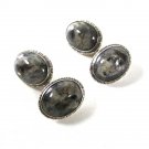 Vintage Silver & Moss Agate Cufflinks By ACADIA 51916