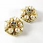 1950's Silvertone & Pearls Clip On Earrings By CORO 41116