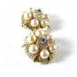 1950's Silvertone & Pearls Clip On Earrings By CORO 41116