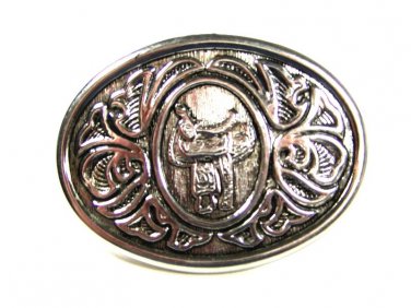 Western Cowgirl Silvertone Saddle Belt Buckle by AVON 8315