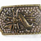 Goldtone Cross Rhinestones Belt Buckle By ED HARDY 33116