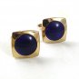 Vintage Goldtone & Blue Cufflinks By HICKOK USA 6117