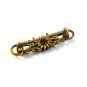 Victorian Gold Tone & Red & White Rhinestones Brooch