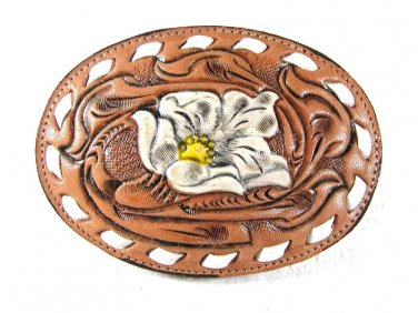 Western Cowboy Desert Rose Belt Buckle By TONY LAMA In Box 31916