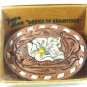 Western Cowboy Desert Rose Belt Buckle By TONY LAMA In Box 31916