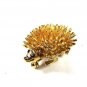 Goldtone Small Porcupine With Red Eyes Brooch by SARAH 91415