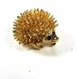 Goldtone Small Porcupine With Red Eyes Brooch by SARAH 91415