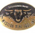 Western Mine Tool Carbonsville Utah Brass Belt Buckle By Dyna Buckle 4116