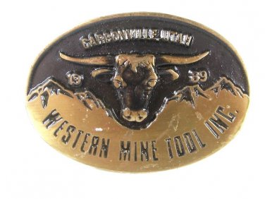 Western Mine Tool Carbonsville Utah Brass Belt Buckle By Dyna Buckle 4116