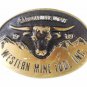 Western Mine Tool Carbonsville Utah Brass Belt Buckle By Dyna Buckle 4116