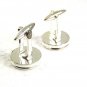 Silvertone & Sparkly Rhinestone Cufflinks 81017