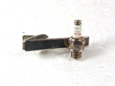 Silver Tone Champion Spark Plug Tie Clasp Unbranded 2616