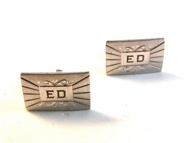 Vintage Sterling Silver ED Cufflinks by Anson