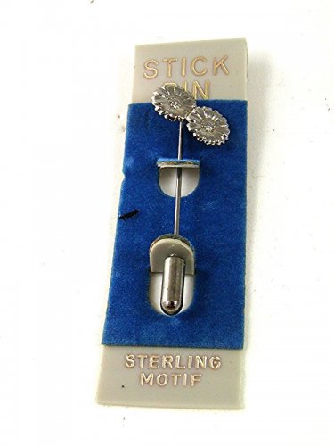 1980's - 1990's Sterling 2 Sun Flowers Stick Pin New Old Stock 32117