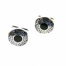 Silver Tone & Black Dress Up Cufflinks 7116