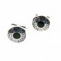 Silver Tone & Black Dress Up Cufflinks 7116