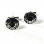 Silver Tone & Black Dress Up Cufflinks 7116
