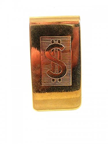 Vintage Goldtone $ Dollar Symbol Money Clip 61617