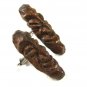 Vintage Sterling Silver Miniature Wooden Tribal Head Cufflinks Hand Carved C8316