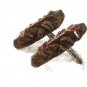 Vintage Sterling Silver Miniature Wooden Tribal Head Cufflinks Hand Carved C8316