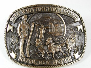 NRA Whittington Center Raton, NM Brass Belt Buckle By ADM 5516