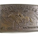 Vintage Pony Express 1860 - 1861 St Joe to Sacramento Belt Buckle 22817
