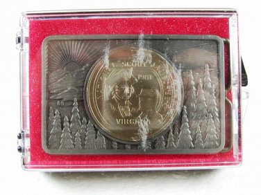National Scout Jamboree 1981 Virginia Coin Belt Buckle 2616