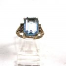 Vintage Costume Silvertone & Blue Ring SZ 7 Unbranded 101615