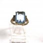 Vintage Costume Silvertone & Blue Ring SZ 7 Unbranded 101615
