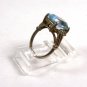 Vintage Costume Silvertone & Blue Ring SZ 7 Unbranded 101615