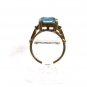 Vintage Costume Silvertone & Blue Ring SZ 7 Unbranded 101615