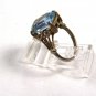 Vintage Costume Silvertone & Blue Ring SZ 7 Unbranded 101615