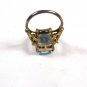 Vintage Costume Silvertone & Blue Ring SZ 7 Unbranded 101615
