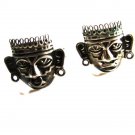Mexican Sterling Silver Aztec or Mayan Head Cufflinks Old Eagle Mark 1 12815