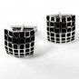 Vintage Silver Tone & Black Dressy Cufflinks w/ Pat. 2472958 8916