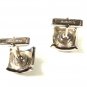Vintage Silver Tone & Black Dressy Cufflinks w/ Pat. 2472958 8916