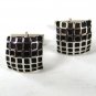 Vintage Silver Tone & Black Dressy Cufflinks w/ Pat. 2472958 8916