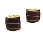Gold Tone & Brown Silk Cufflinks 7116