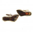 Vintage Mexican Taxco Sterling Silver Foot Feet Cufflinks By J.C. 111616