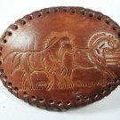 Western Wild Horses Leather Belt Buckle Unbranded 11315