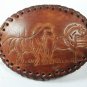 Western Wild Horses Leather Belt Buckle Unbranded 11315