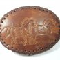 Western Wild Horses Leather Belt Buckle Unbranded 11315