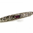 Vintage Silver Tone & Purple Bar Brooch 13117